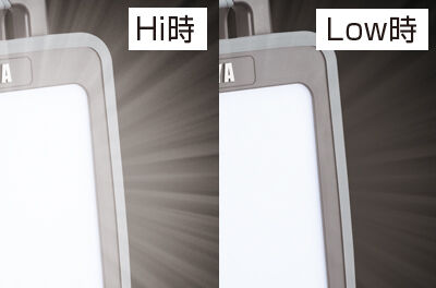 2段階明るさ切替（Hi:100%・Low:50%）※AC点灯専用タイプ